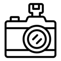 Camera icon, outline style vector