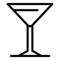 icono de copa de martini, estilo de contorno vector