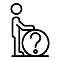 Career question icon, outline style vector
