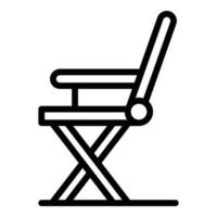 icono de silla portátil, estilo de esquema vector