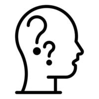 Head question task icon, outline style vector