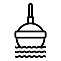icono de señuelo flotante de pesca, estilo de contorno vector