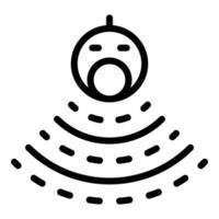 Echo sounder signal icon, outline style vector
