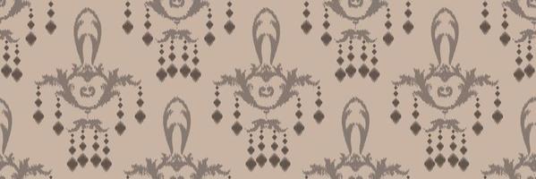 ikat damasco bordado escandinavo, ikat patrón sin costuras tribal abstracto, motivo vectorial textil digital diseño asiático arte antiguo para estampados tela saree mughal franjas textura kurti kurtis kurtas vector