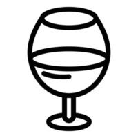 icono de copa de vino, estilo de esquema vector