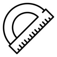 Semicircle ruler icon, outline style vector