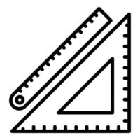 Math ruler icon, outline style vector