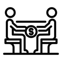 Giving a bribe under the table icon, outline style vector