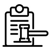 Blank and gavel icon, outline style vector