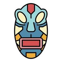 vector de contorno de color de icono de ídolo maya