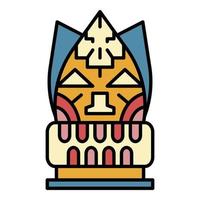Totem idol icon color outline vector
