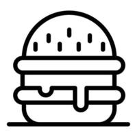 icono de hamburguesa, estilo de esquema vector