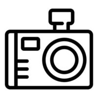 Digital camera icon, outline style vector