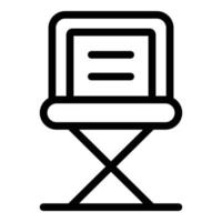 Folding chair icon, outline style vector