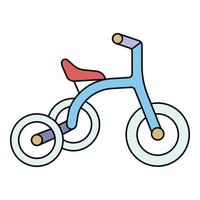 Kid tricycle icon color outline vector