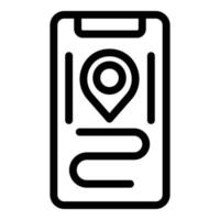 Pinned location icon, outline style vector