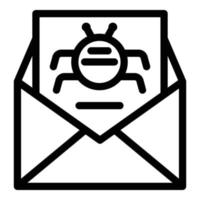 Email virus fraud icon, outline style vector