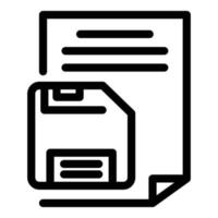 Floppy disk paper icon, outline style vector