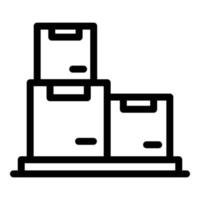 icono de almacenamiento de archivos de caja, estilo de contorno vector