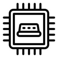 Smart taxi processor icon, outline style vector