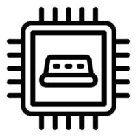 Smart taxi processor icon, outline style vector