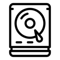 icono de disco duro, estilo de esquema vector