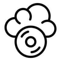 Audio data cloud icon, outline style vector