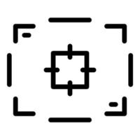 Aim record frame icon, outline style vector