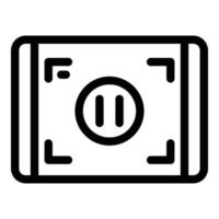 Pause screen record icon, outline style vector