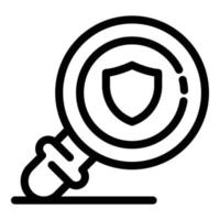 Safe magnifier icon, outline style vector