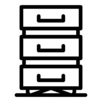 Data file drawer icon, outline style vector