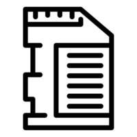 Modern data storage icon, outline style vector