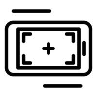 Smartphone video record icon, outline style vector