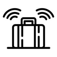 Wireless travel bag icon, outline style vector