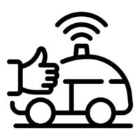 Stop unmanned taxi icon, outline style vector