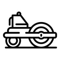 Road roller equipment icon, outline style vector