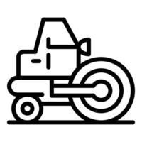 Danger road roller icon, outline style vector
