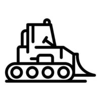 Bulldozer machine icon, outline style vector