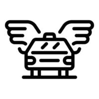 Taxi car wings icon, outline style vector
