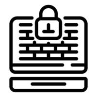 Protected home computer icon, outline style vector