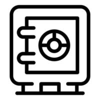 Money safe icon, outline style vector