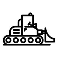 Heavy bulldozer icon, outline style vector