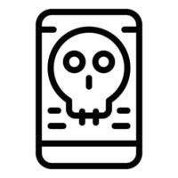 Smartphone virus icon, outline style vector