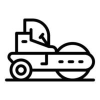 Repair road roller icon, outline style vector