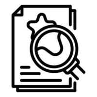 Report under magnifier icon, outline style vector