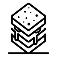 icono de sándwich de desayuno, estilo de esquema vector