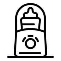 Baby bottle warmer icon, outline style vector