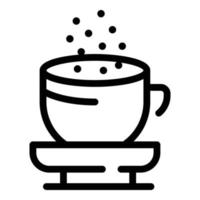 icono de taza de té en polvo, estilo de contorno vector