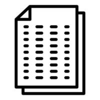 icono de papel de informe de escritura, estilo de esquema vector