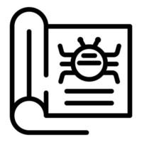 Hoax bug icon, outline style vector